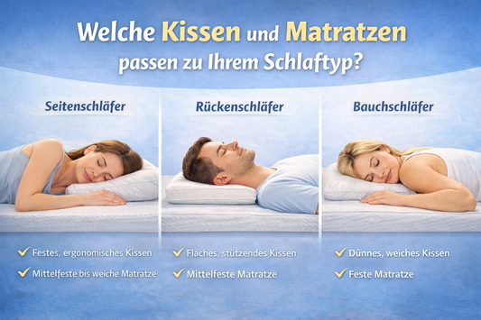 Welche Kopfkissen und Matratzen passen zu welchem Schlaftyp?